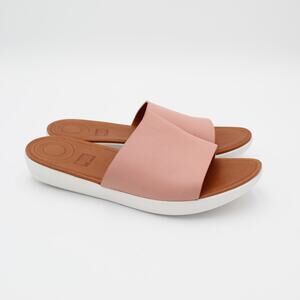 FitFlop Sandals Womens Size 9 Pink Leather Slide Comfort Shoe Casual Minimalist